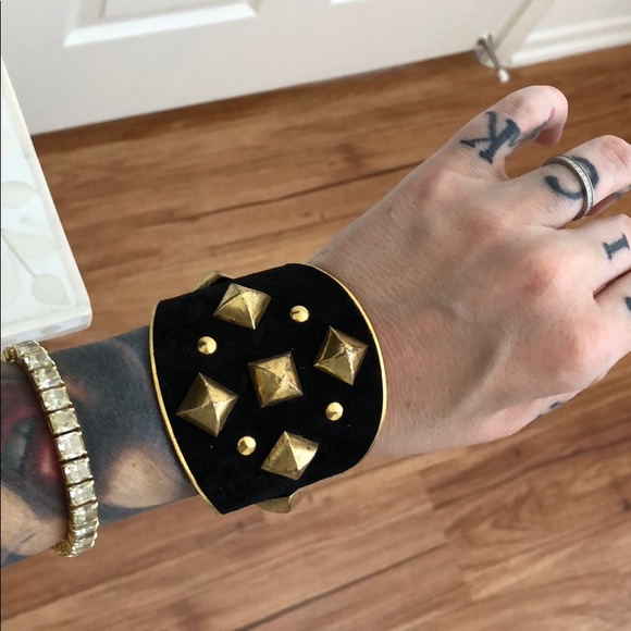 Jewelry - My Black And Gold Plated Studded Cuff
